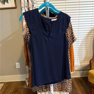41 Hawthorn Blue Mandarin Collar Blouse